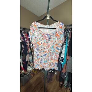Boho scoopneck top with back detail